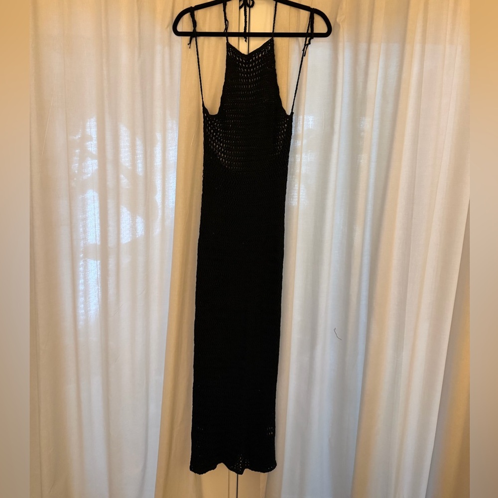 Black Crochet halter cover up